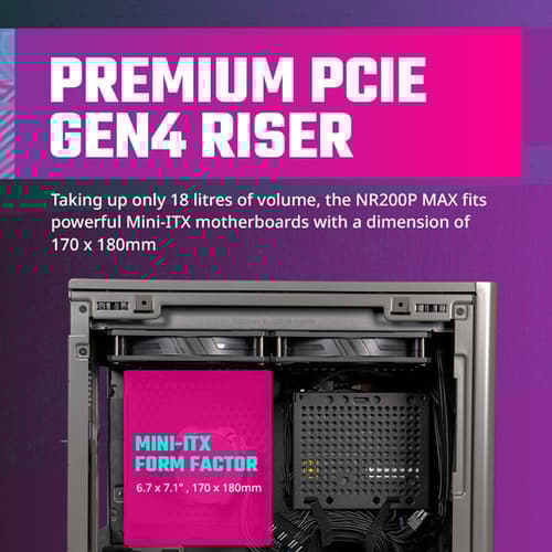 Cooler Master MasterBox NR200P Max (M-ITX) Mini Tower Cabinet (Black-Grey)